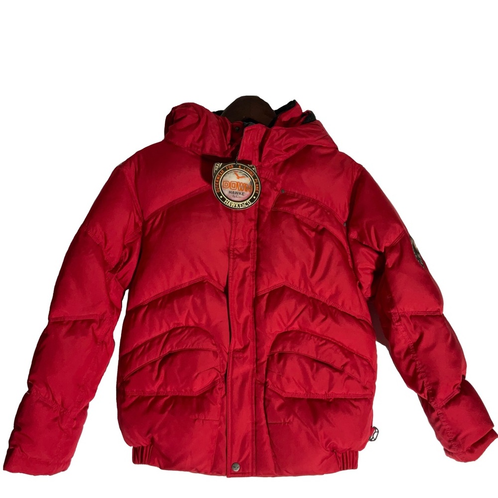 Hawke & Co Outfitters Detachable Hood Down Puffer Zip Up Coat 3-Pockets Sz 14-16
